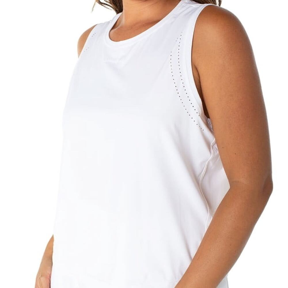 Spalding Active Tank Top Womens Large White Perforated Core Gym Workout NWT